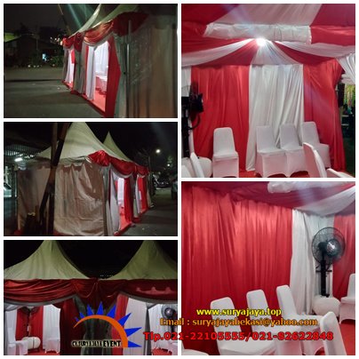 Sewa Tenda Kerucut Dekorasi Merah Putih di Jatinegara