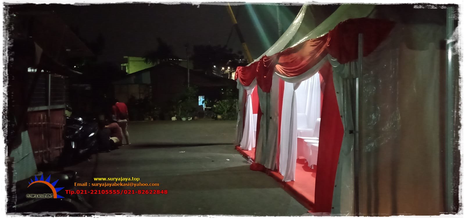 Sewa Tenda Kerucut Dekorasi Merah Putih di Jatinegara