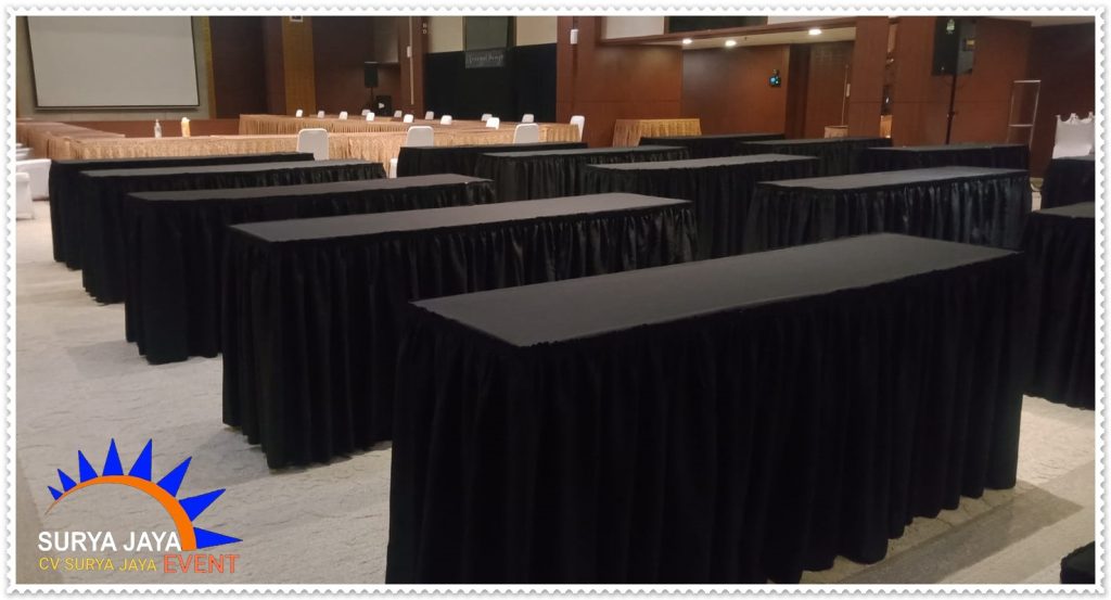 Rental Meja Ibm Cover Skirting Hitam