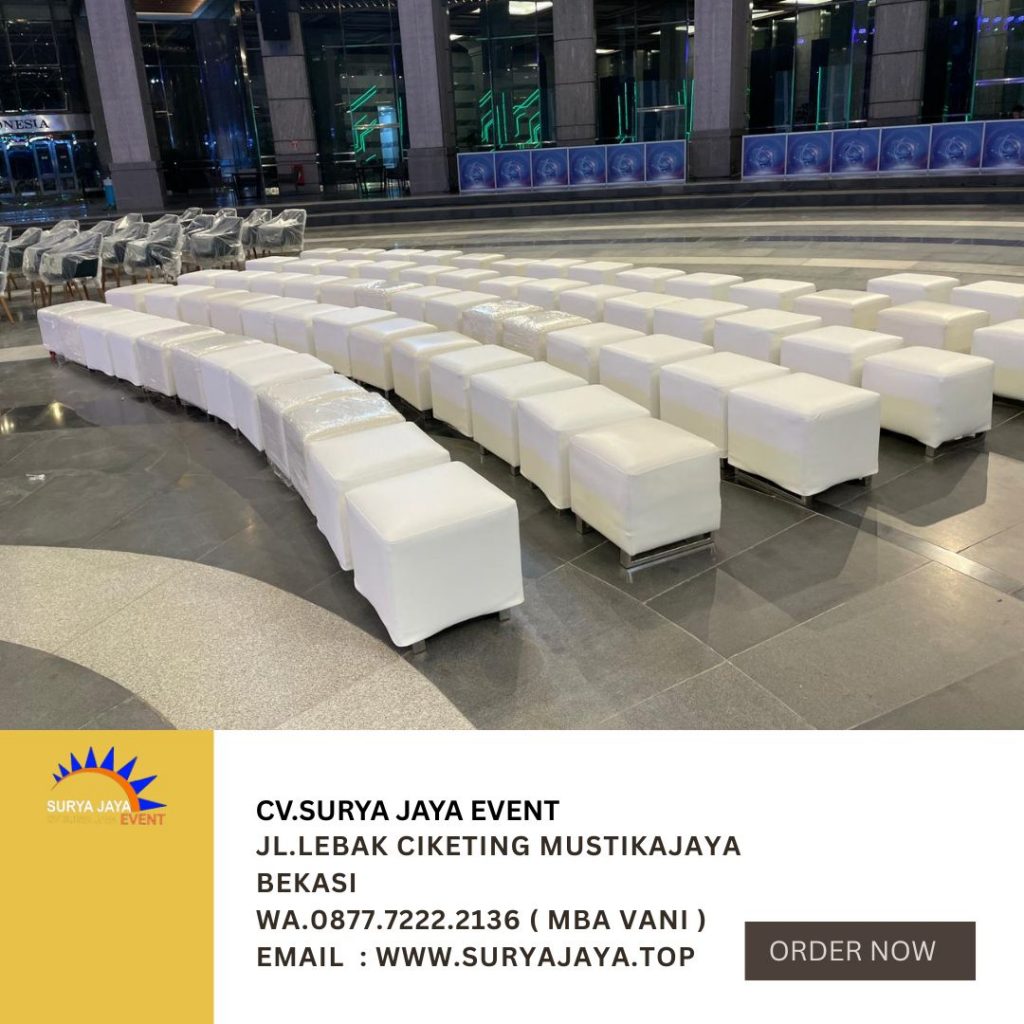 Sewa Puff Chair Kotak Single Putih Bersih Dan Nyaman Di Jakarta