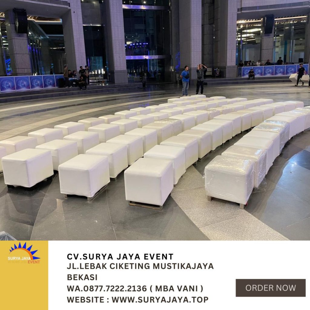 Sewa Puff Chair Kotak Single Putih Bersih Dan Nyaman Di Jakarta