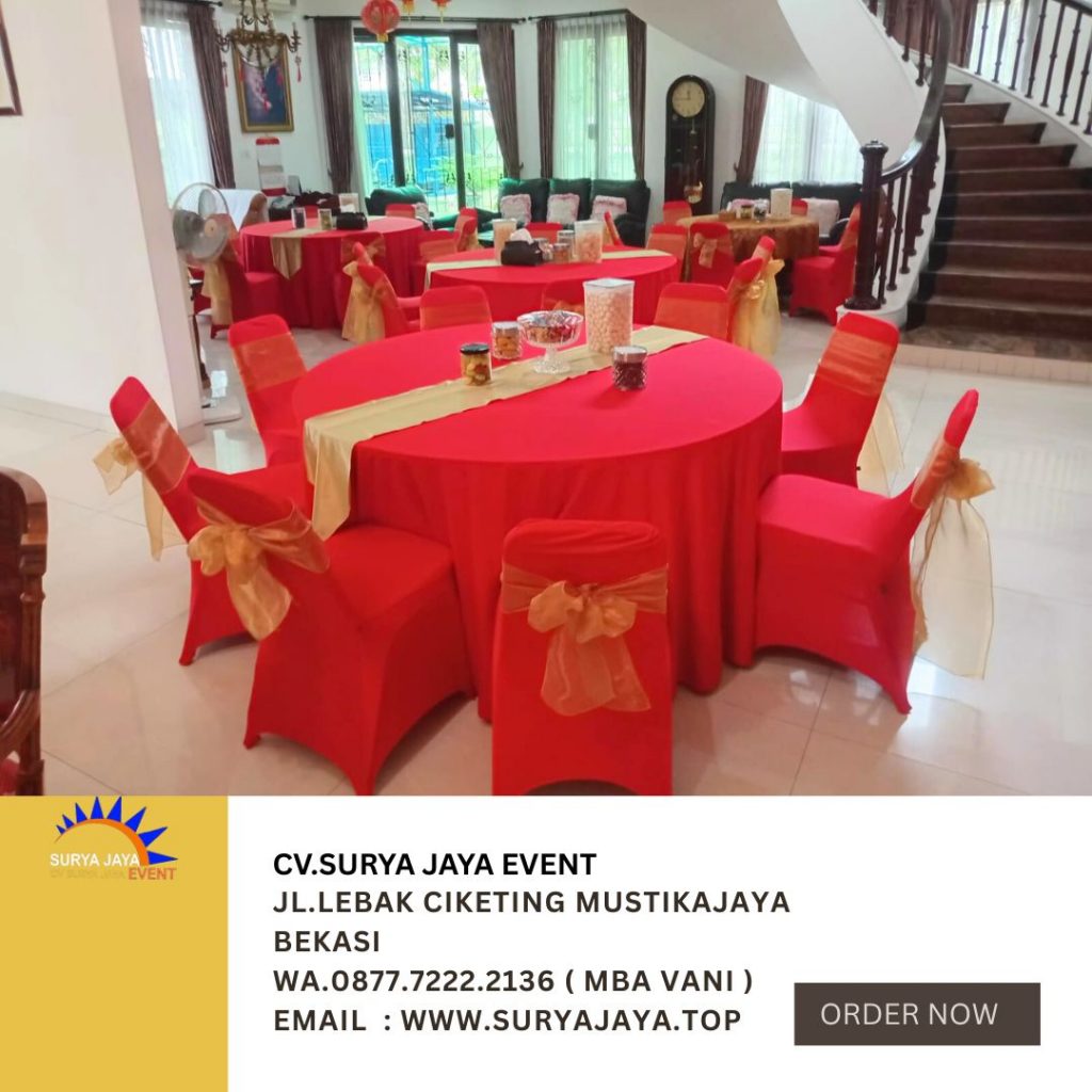 Sewa Round Table Dan Kursi Futura Cover Merah Jakpus