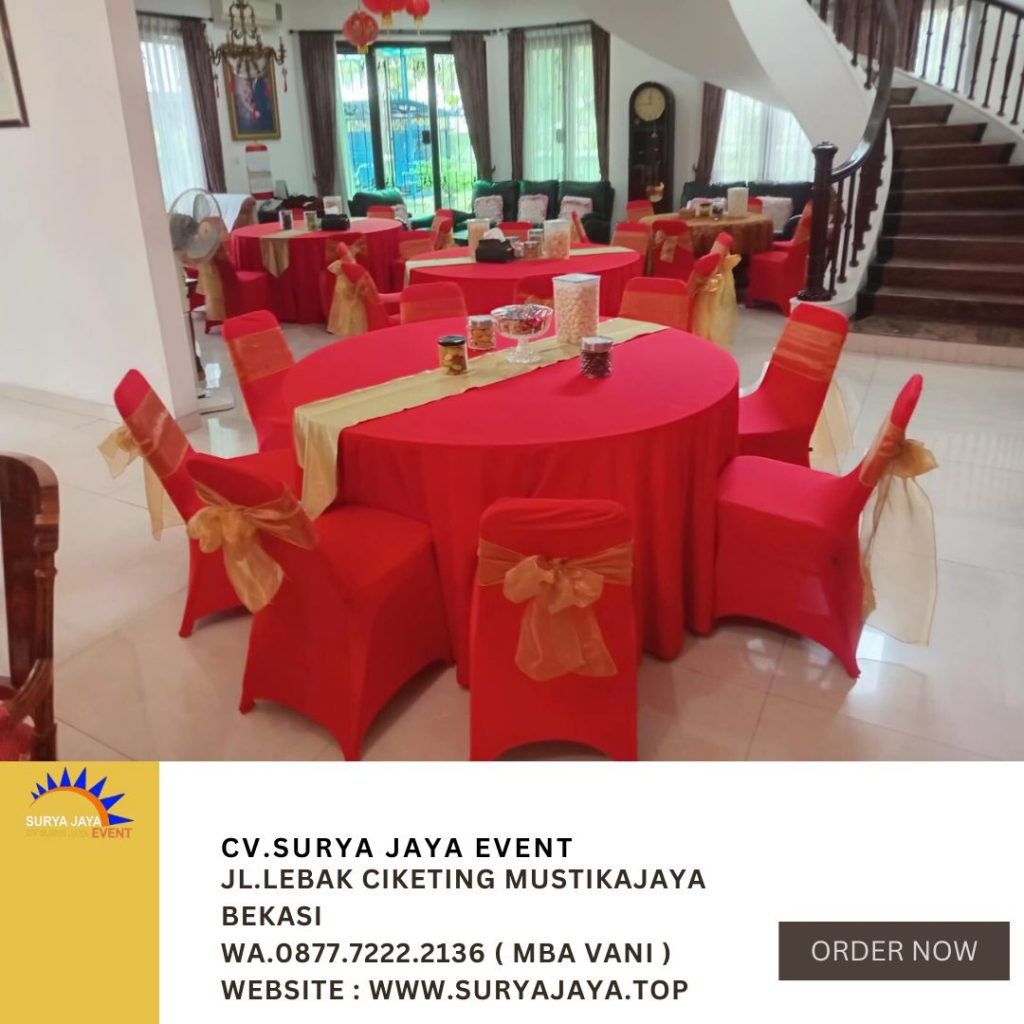 Sewa Round Table Dan Kursi Futura Cover Merah Jakpus