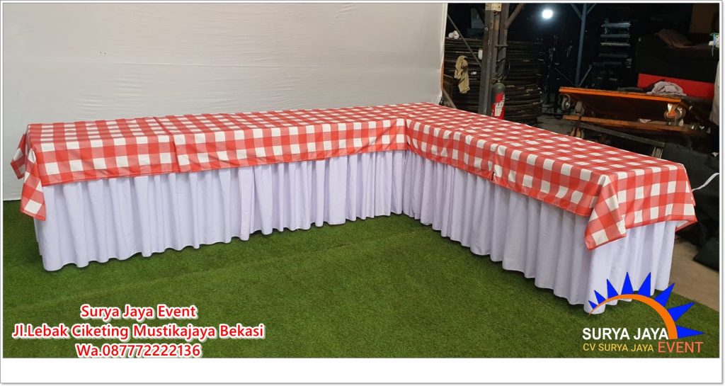 Sewa Meja Prasmanan Plus Cover Siap Kirim