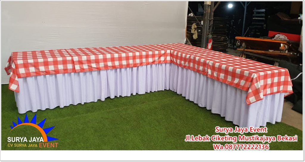 Sewa Meja Prasmanan Plus Cover Siap Kirim