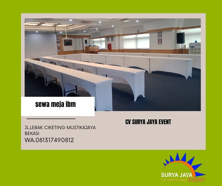 Menyewakan Meja Ibm Lengkap Plus Cover Ketat Putih