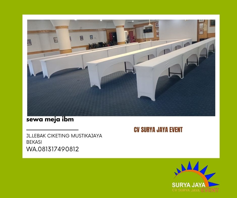Menyewakan Meja Ibm Lengkap Plus Cover Ketat Putih