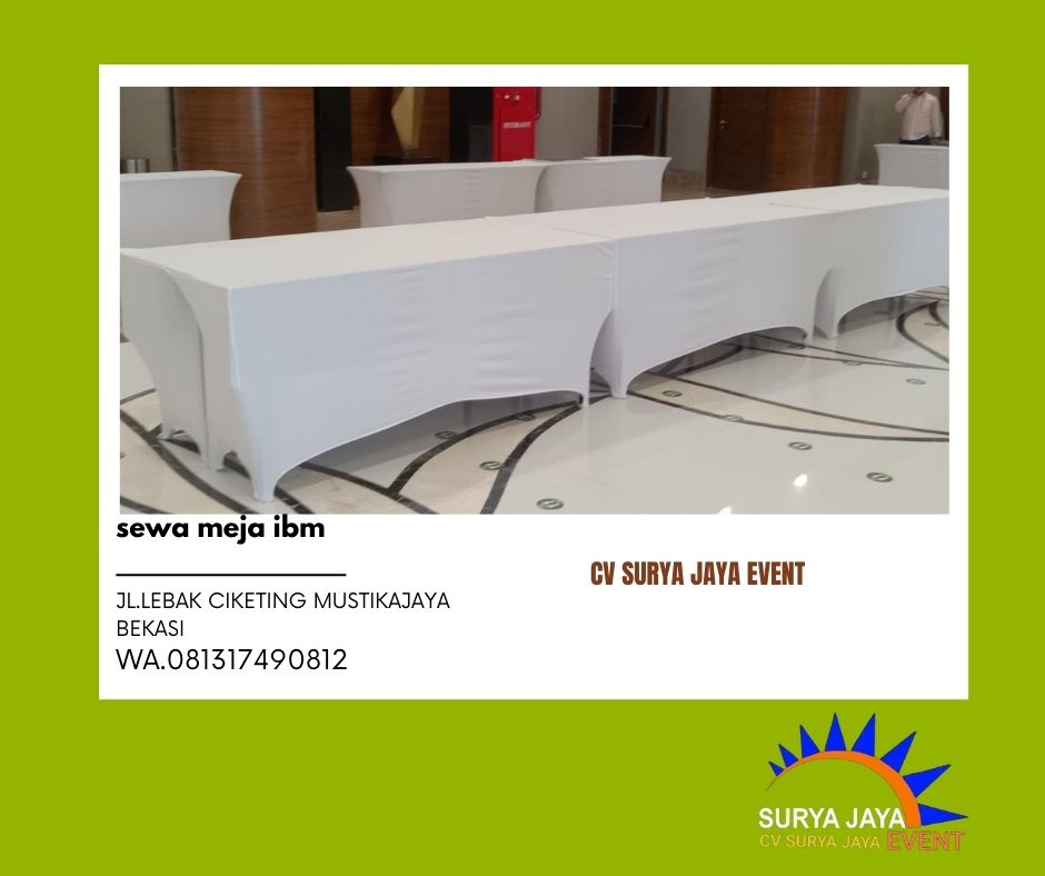 Menyewakan Meja Ibm Lengkap Plus Cover Ketat Putih