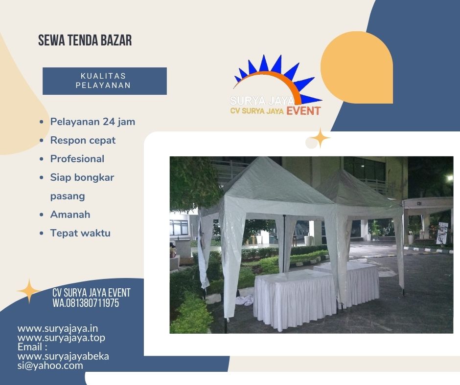 Menyewakan Tenda Bazar Untuk Acara Siap Bongkar Pasang