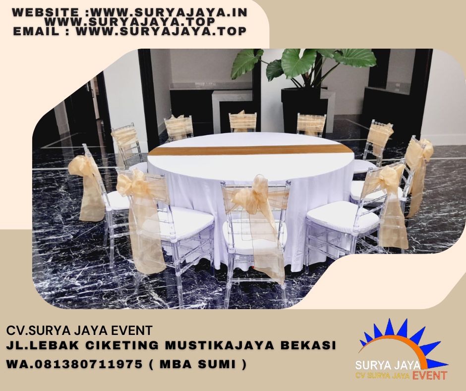 Rental Round Table Dan Cover Siap Kirim