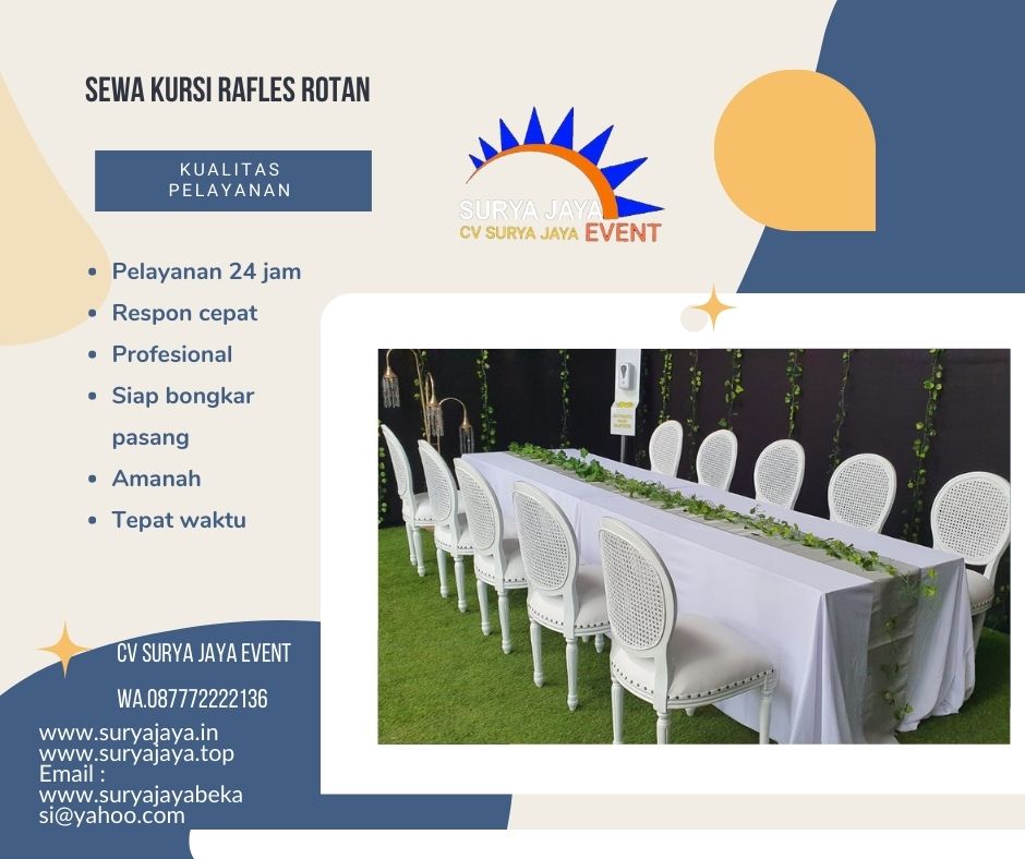 Sewa Kursi Dinner Rafles Rotan Terbaru