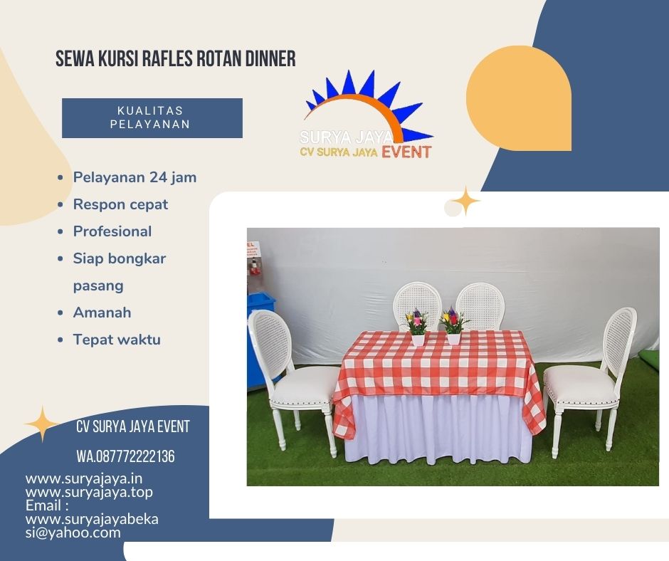 Sewa Kursi Dinner Rafles Rotan Terbaru