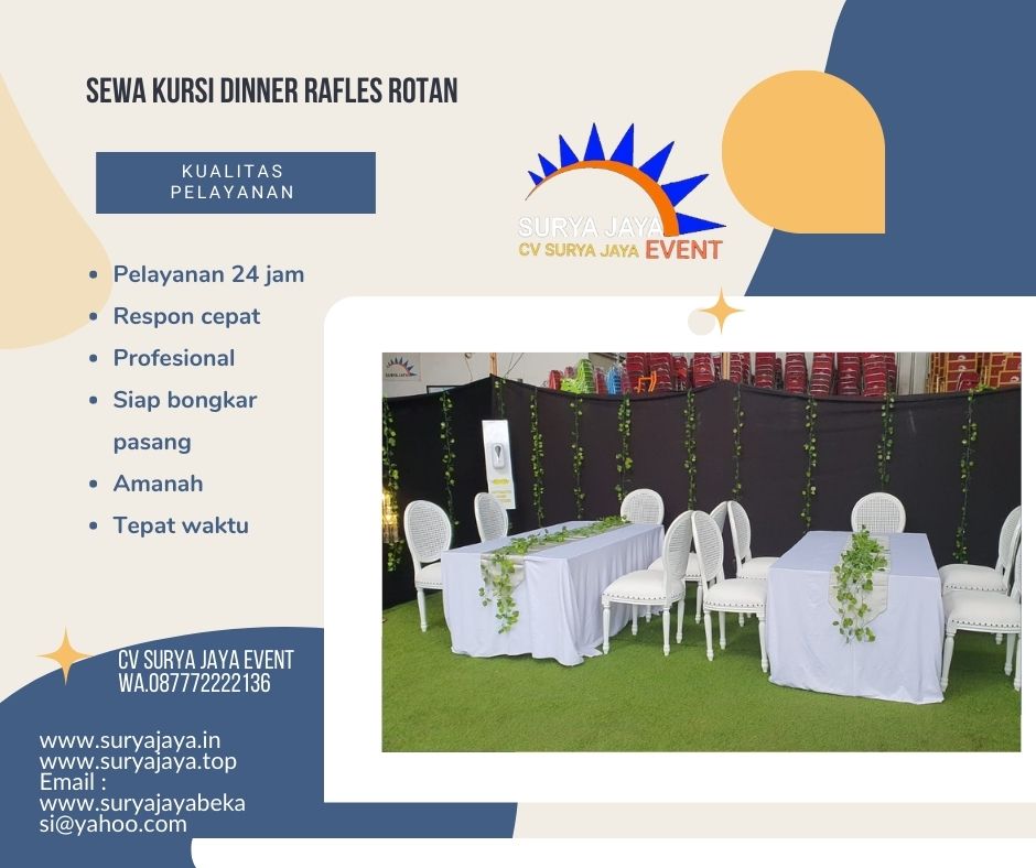 Sewa Kursi Dinner Rafles Rotan Terbaru