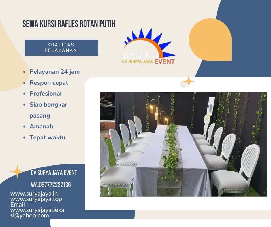 Sewa Kursi Dinner Rafles Rotan Terbaru