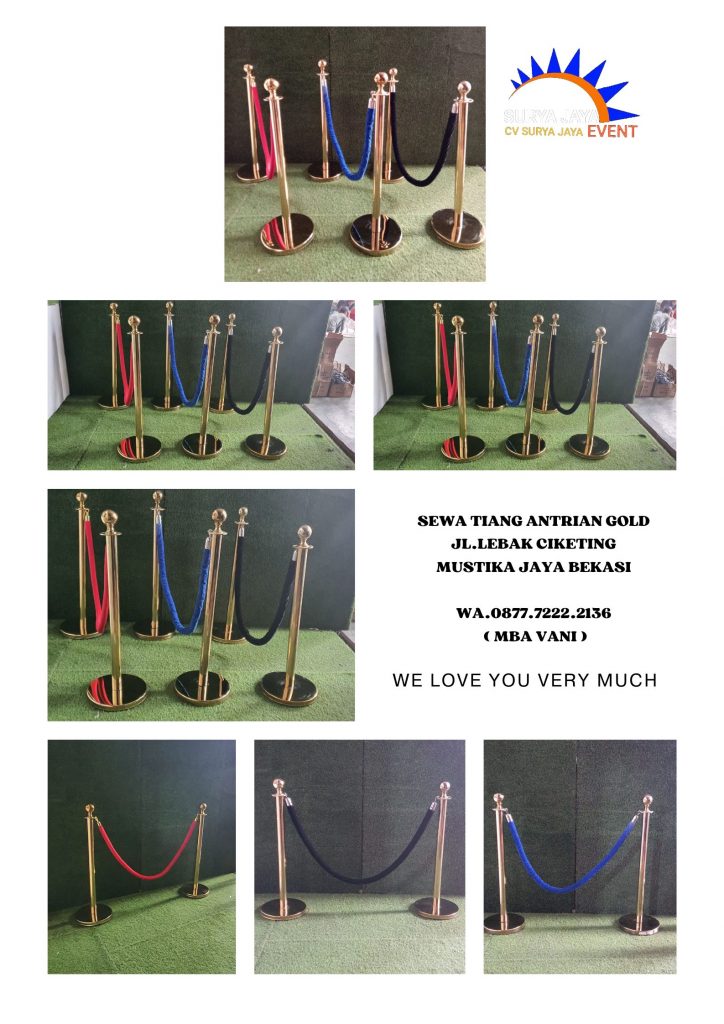Sewa Tiang Antrian Gold Terbaru Di Jabodetabek