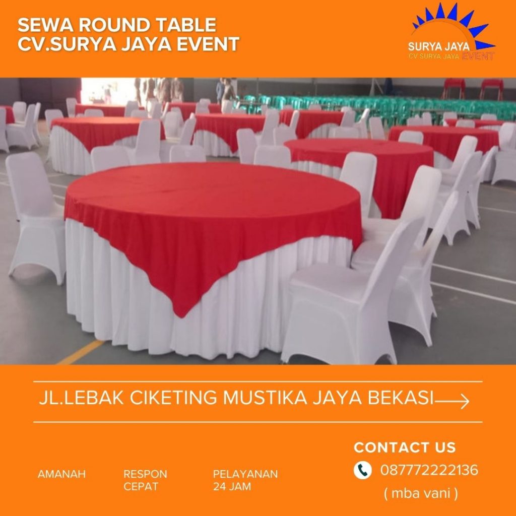 Menyewakan Round Table Lengkap Plus Cover Siap Kirim Jakarta Bekasi