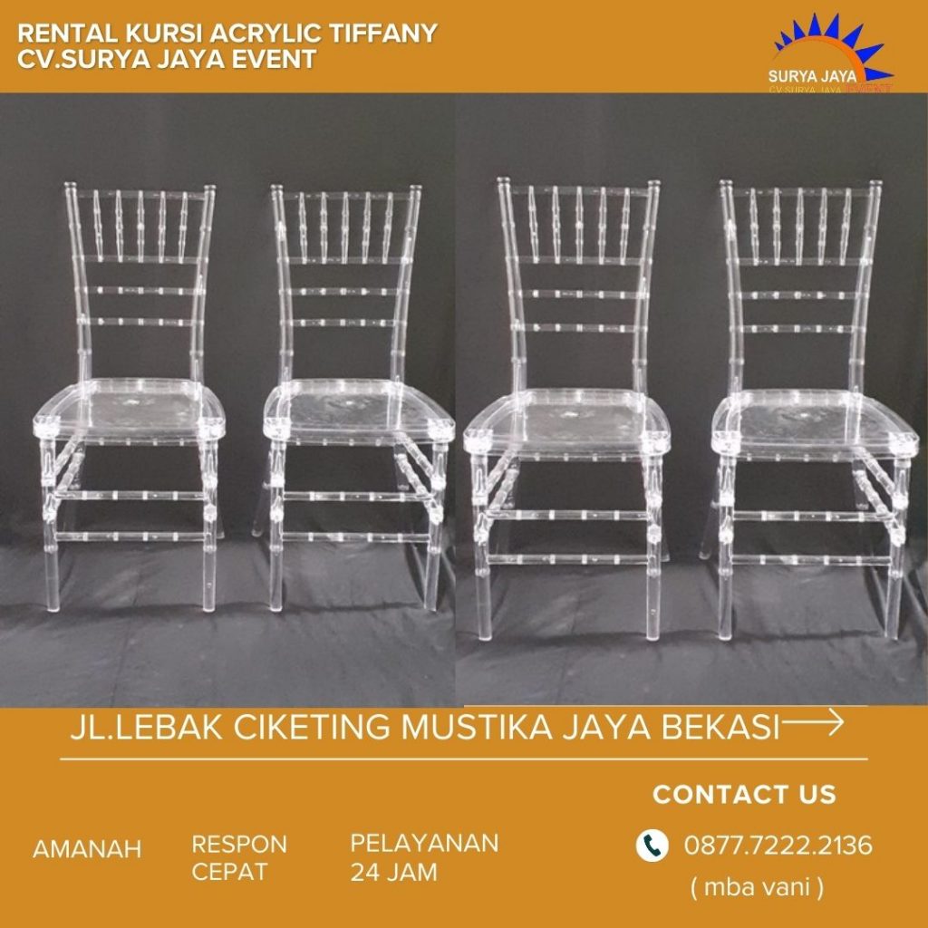 Jasa Sewa Kursi Acrylic Tiffany Pelayanan 24 Jam Jakarta