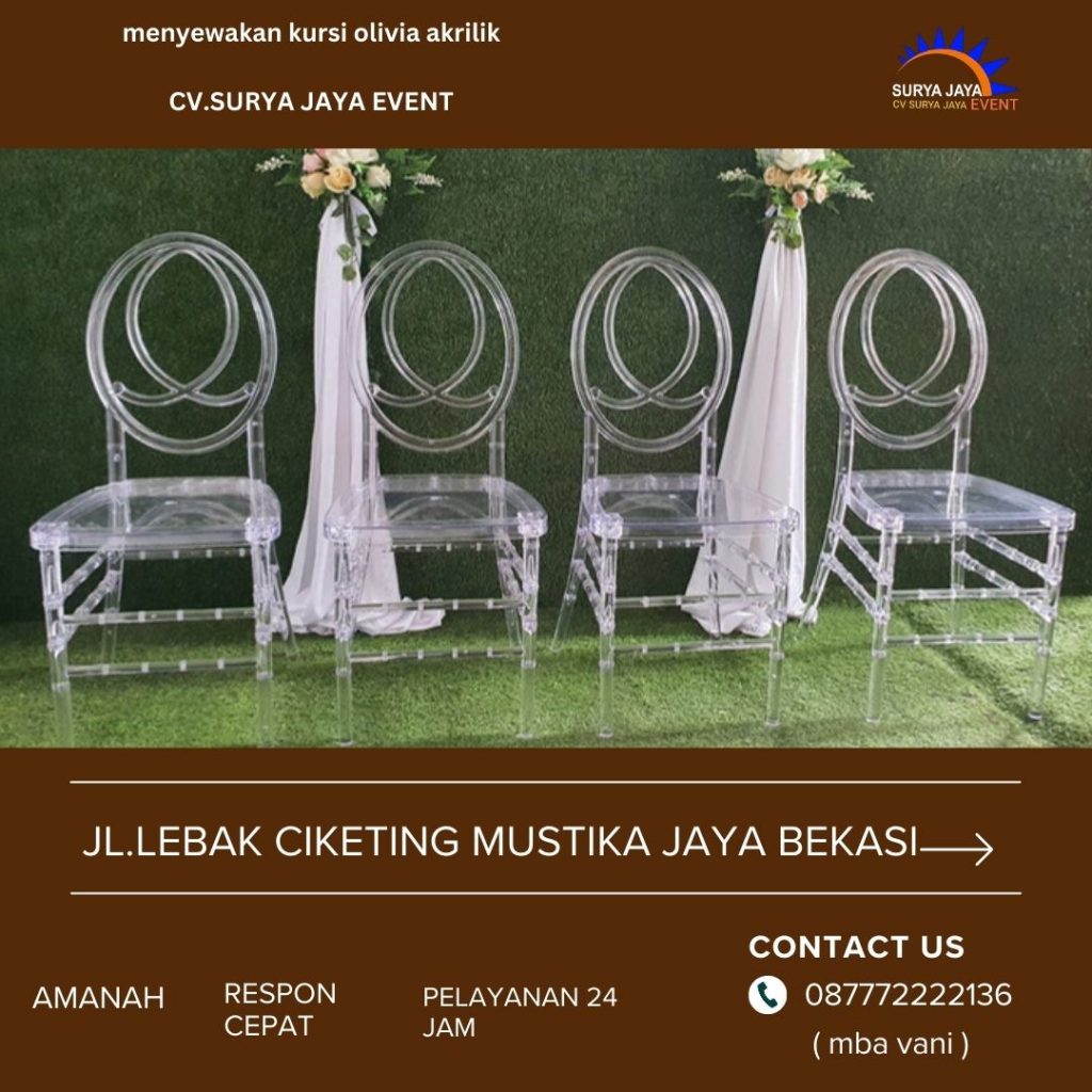 Pusat Penyewaan Kursi Acrylic Olivia Di Jakarta