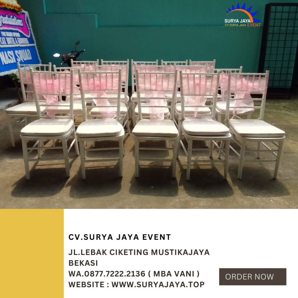 Jasa Sewa Kursi Kayu Tiffany Pita Pink Area Jakarta