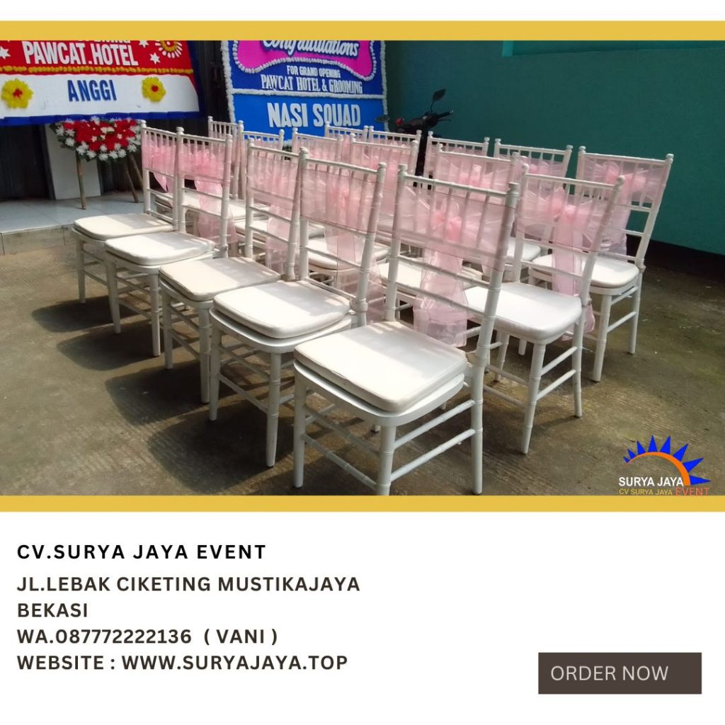 Jasa Sewa Kursi Kayu Tiffany Pita Pink Area Jakarta