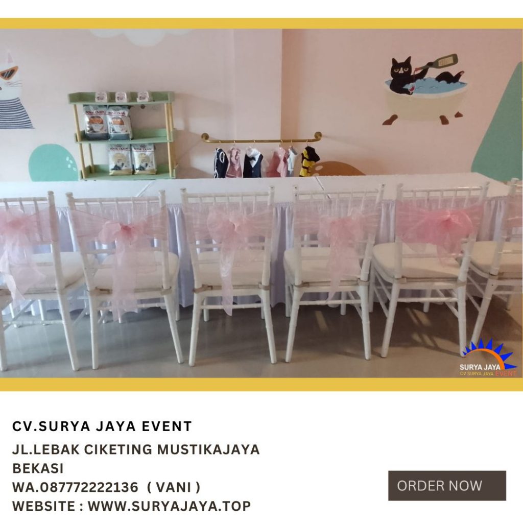 Jasa Sewa Kursi Kayu Tiffany Pita Pink Area Jakarta