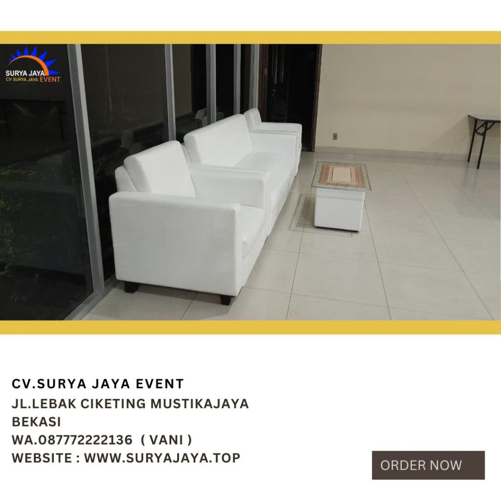 Sewa Sofa Triple, Double Dan Single Putih Di Cikarang