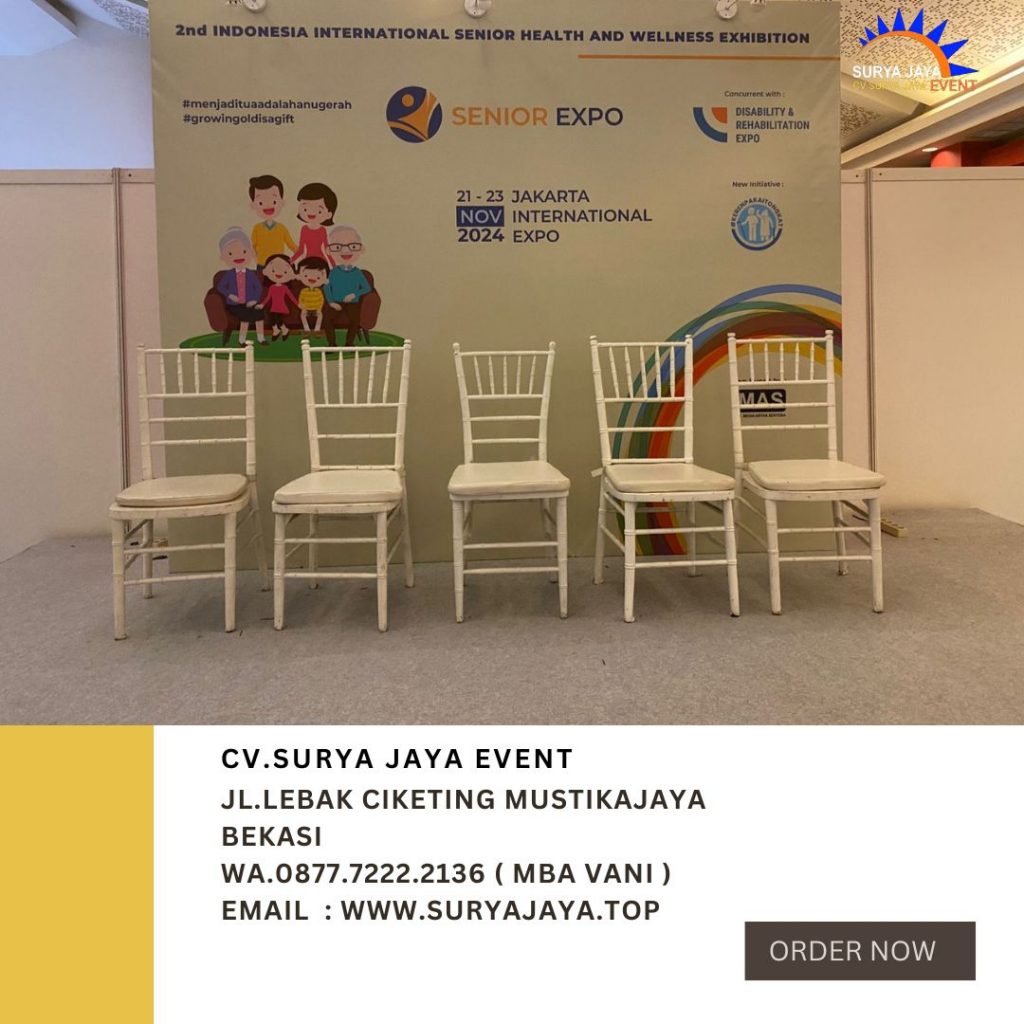 Rental Kursi Tiffany Warna Putih Kerangka Kayu Di Bogor  Siap Antar 24 Jam