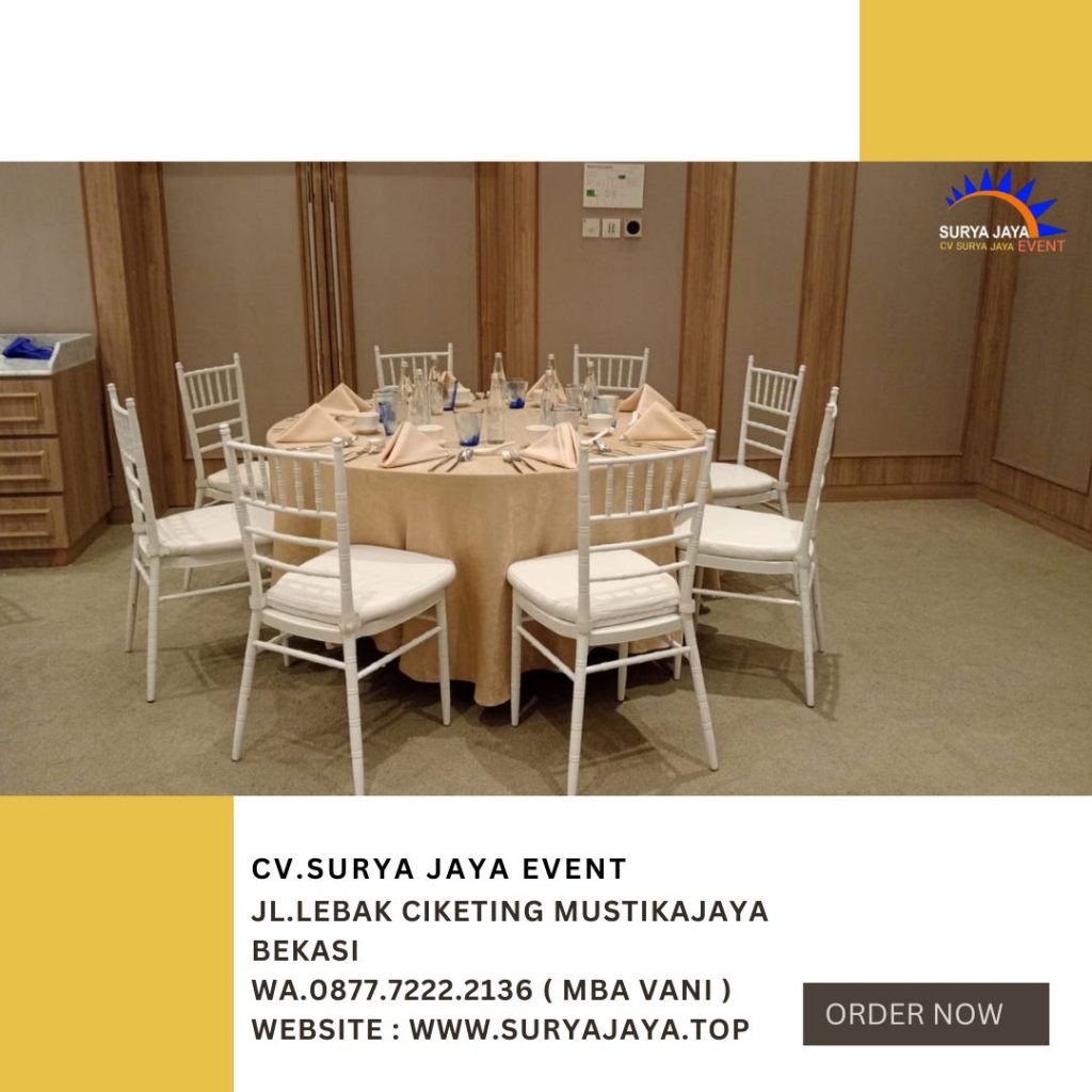 Rental Kursi Tiffany Warna Putih Kerangka Kayu Di Bogor  Siap Antar 24 Jam