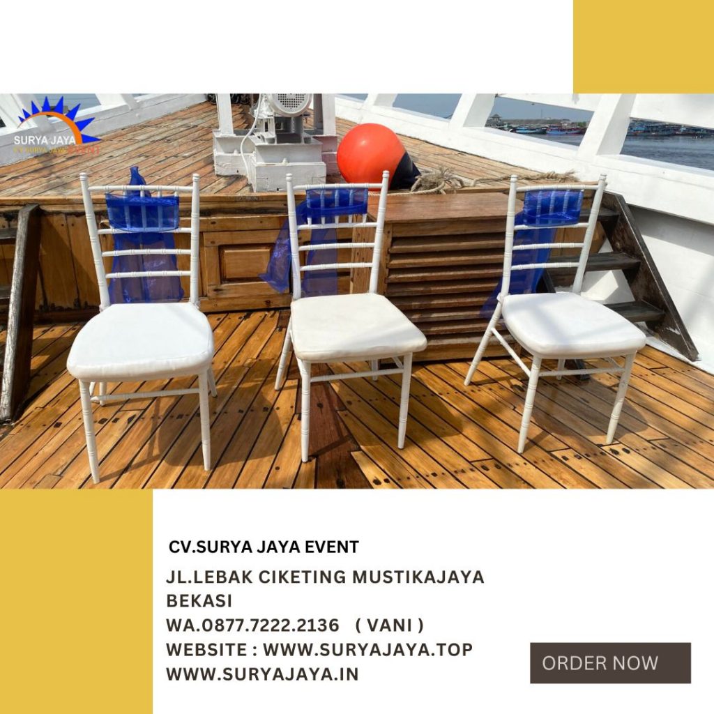 Rental Kursi Tiffany Warna Putih Kerangka Kayu Di Bogor  Siap Antar 24 Jam