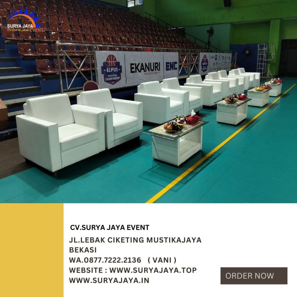 Rental Sofa Putih Single Dan Meja Kaca VIP di Jakarta