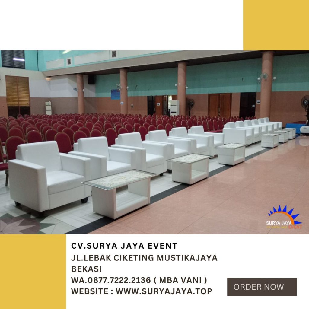 Rental Sofa Putih Single Dan Meja Kaca VIP di Jakarta