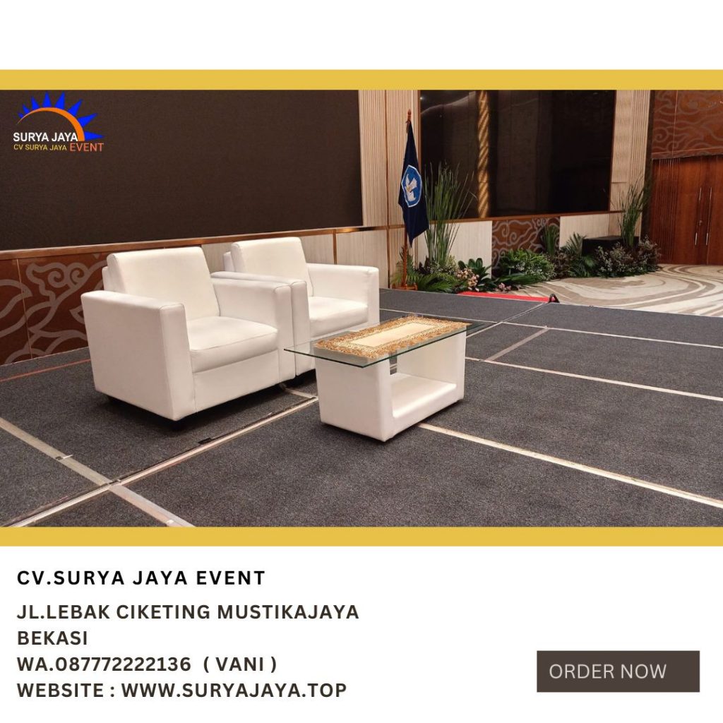 Rental Sofa Putih Single Dan Meja Kaca VIP di Jakarta