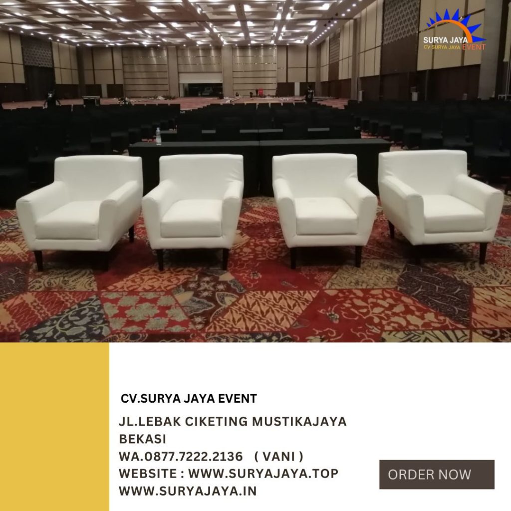 Sewa Sofa Kotak, Oval, Scandinavian, Queen Putih di Jakarta