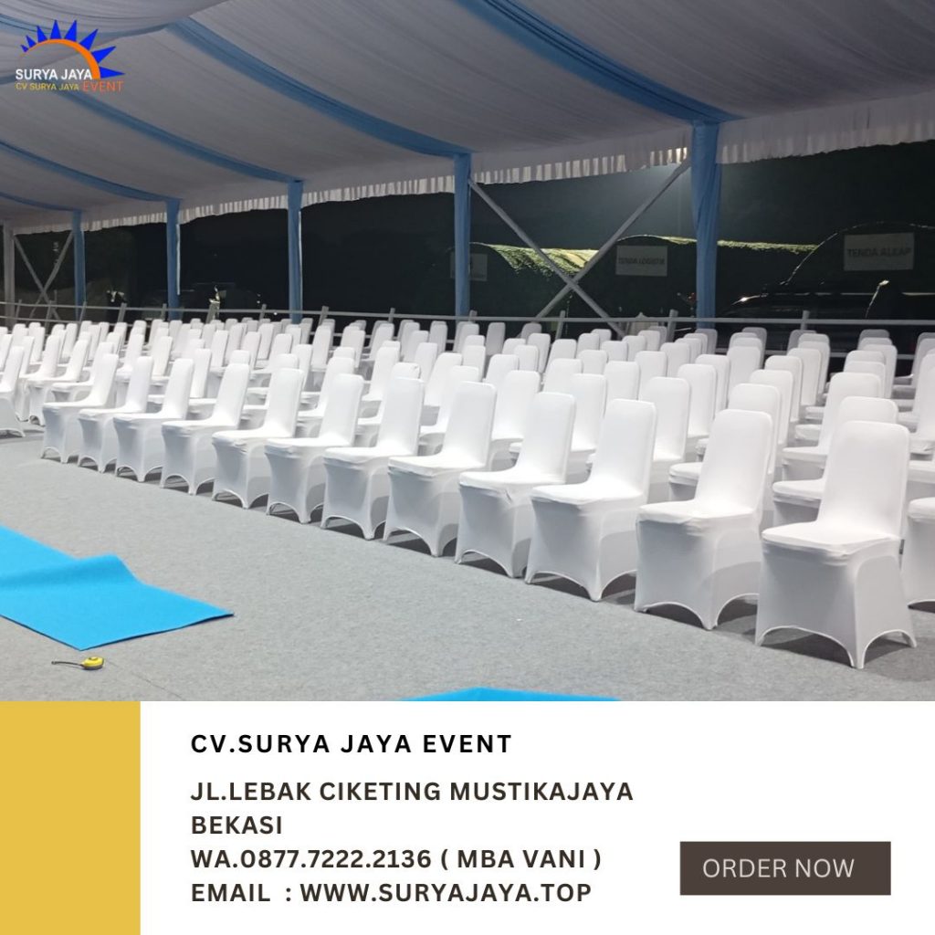 Rental Kursi Susun Stainless Cover Ketat Putih Di Jakarta