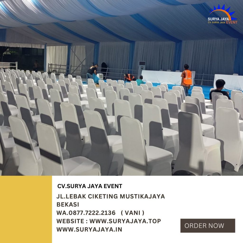 Rental Kursi Susun Stainless Cover Ketat Putih Di Jakarta