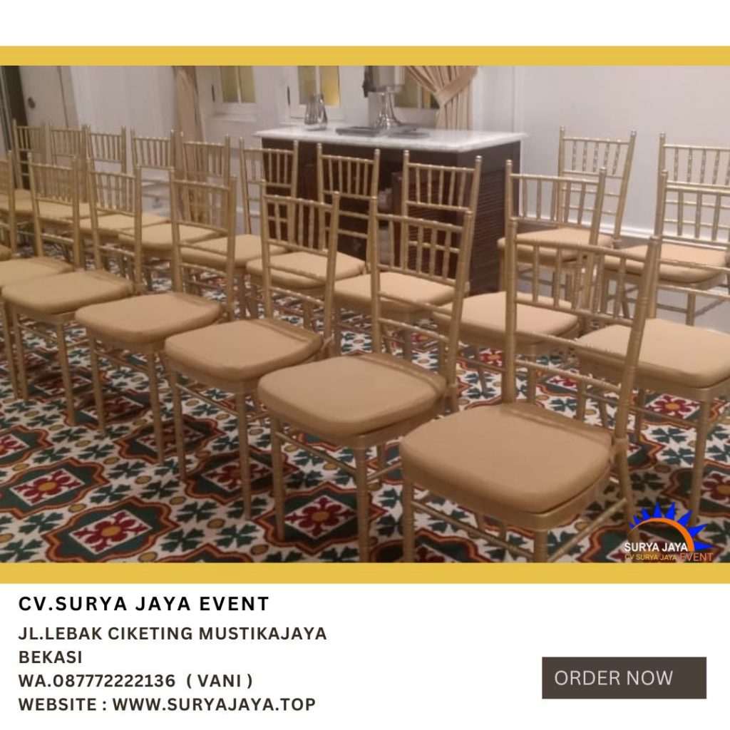 Rental Kursi Tiffany Kayu Gold Area Jakarta