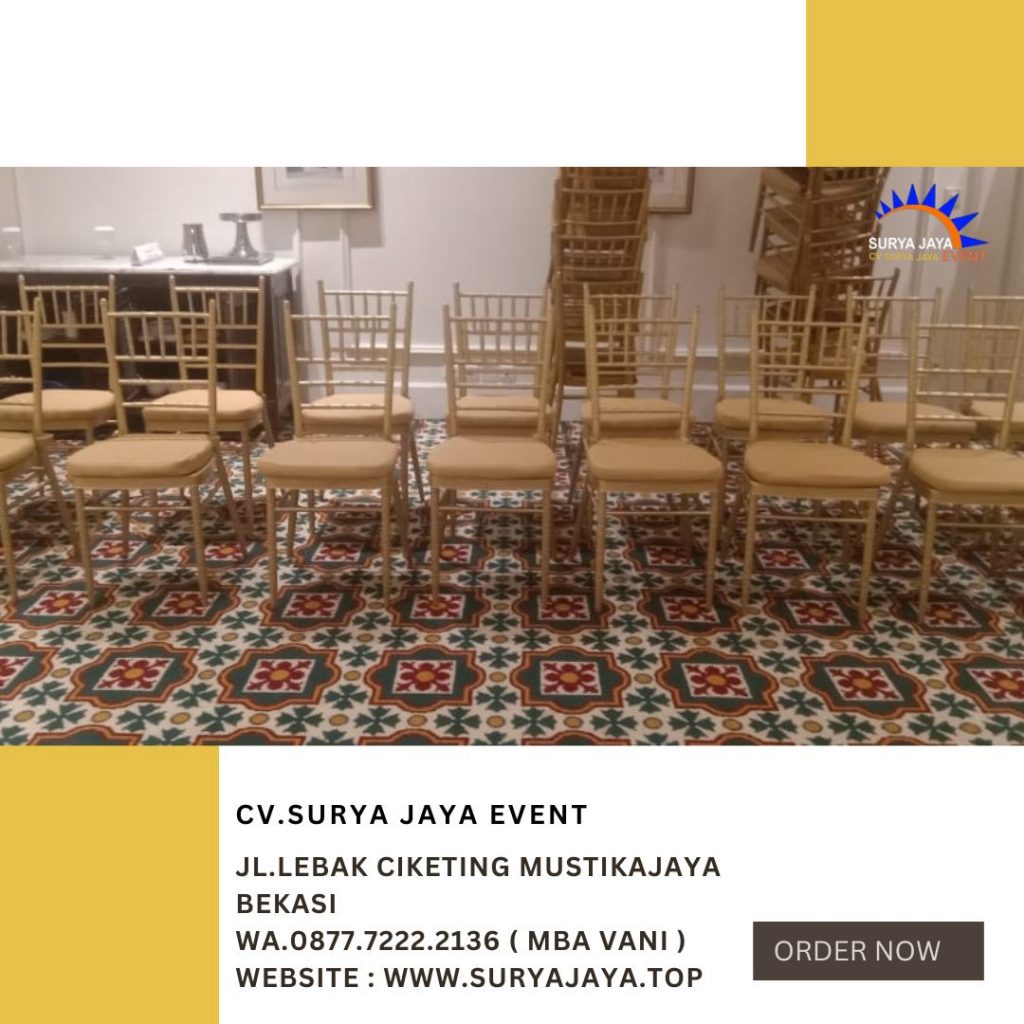 Rental Kursi Tiffany Kayu Gold Area Jakarta