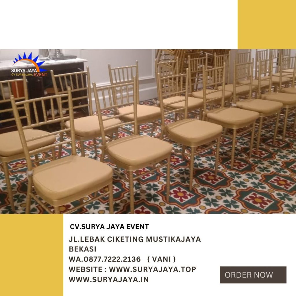 Rental Kursi Tiffany Kayu Gold Area Jakarta