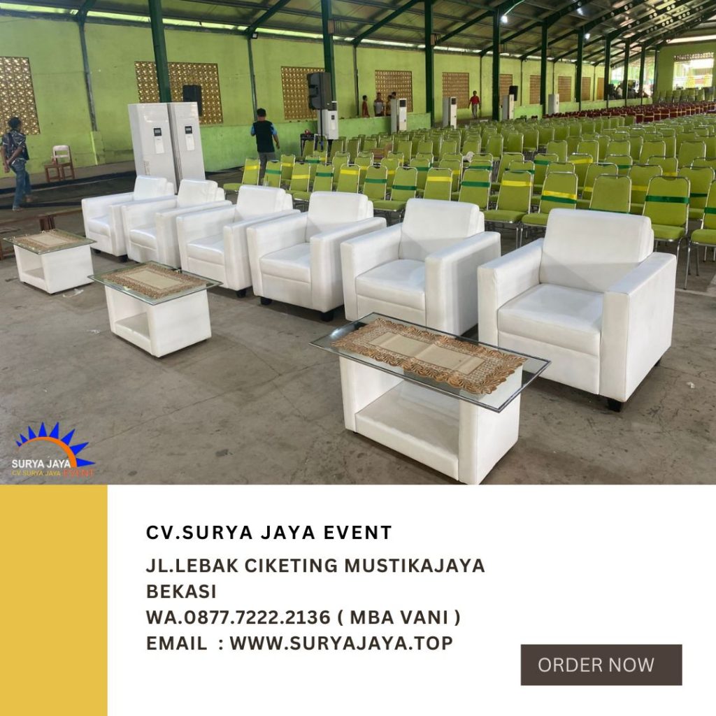 Rental Sofa Double Dan Single Putih di jakpus