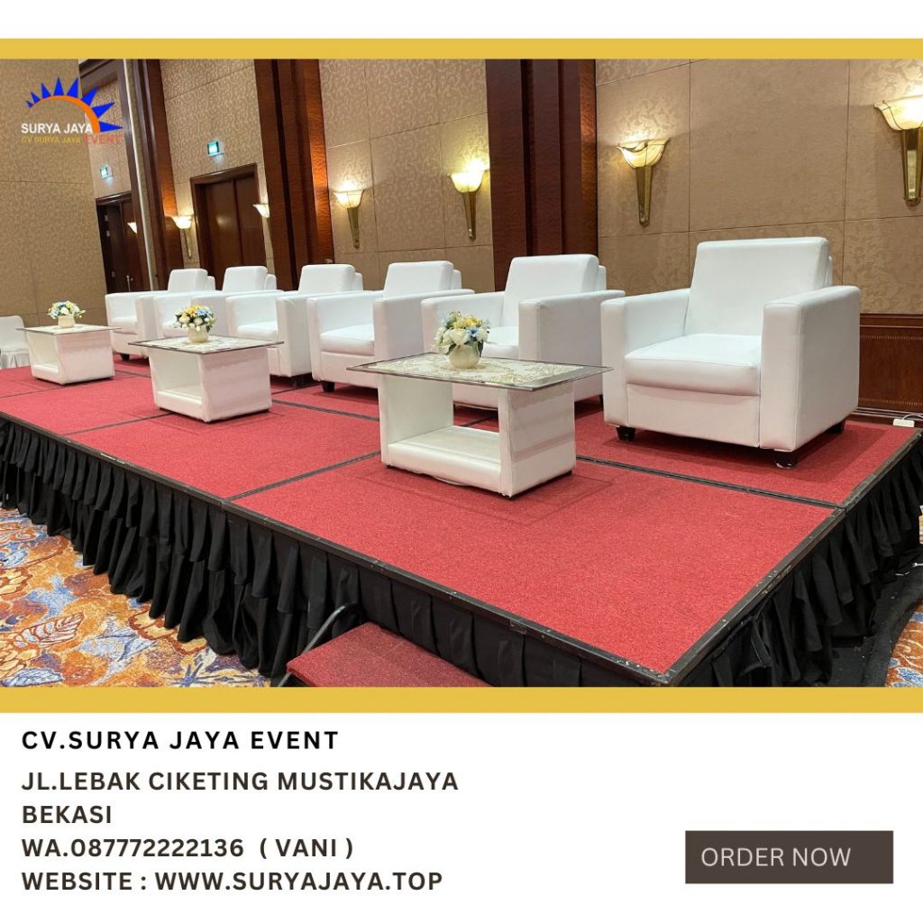Rental Sofa Putih Single Dan Meja Vip Kaca Di Jakarta