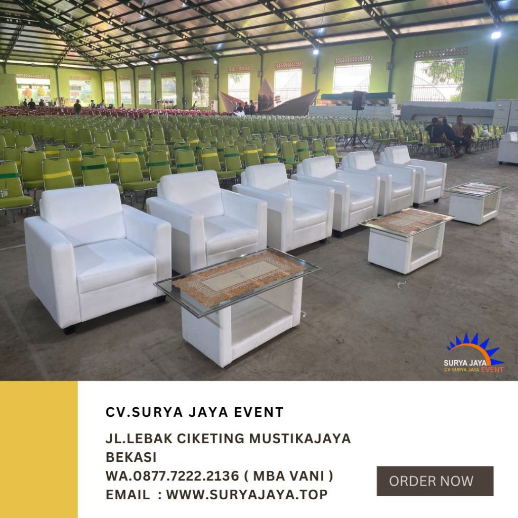 Rental Sofa Single Putih Minimalis Kotak Jakarta