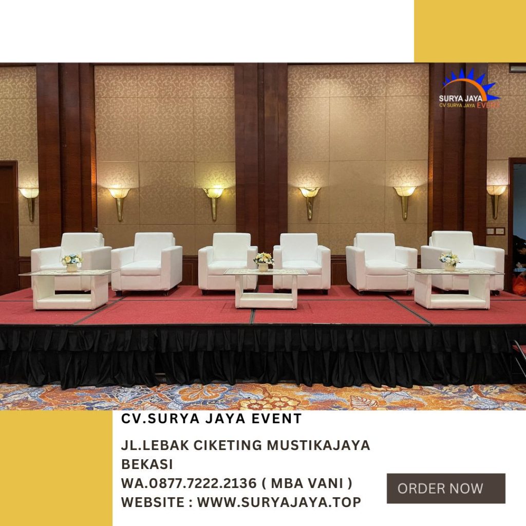 Rental Sofa Single Putih Minimalis Kotak Jakarta