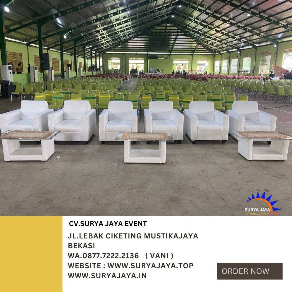 Rental Sofa Single Putih Minimalis Kotak Jakarta