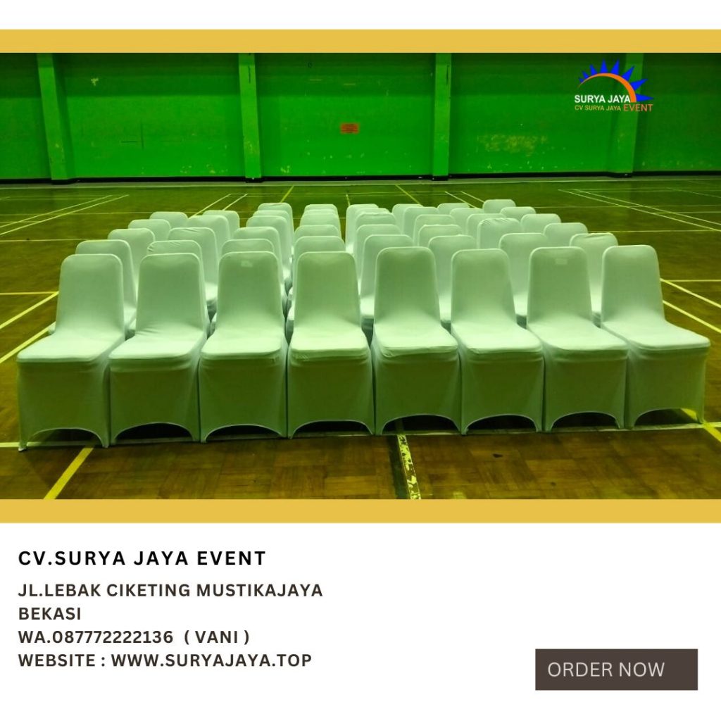Rental Kursi Stainless Susun Cover Putih Gor Soemantri Jakarta Selatan