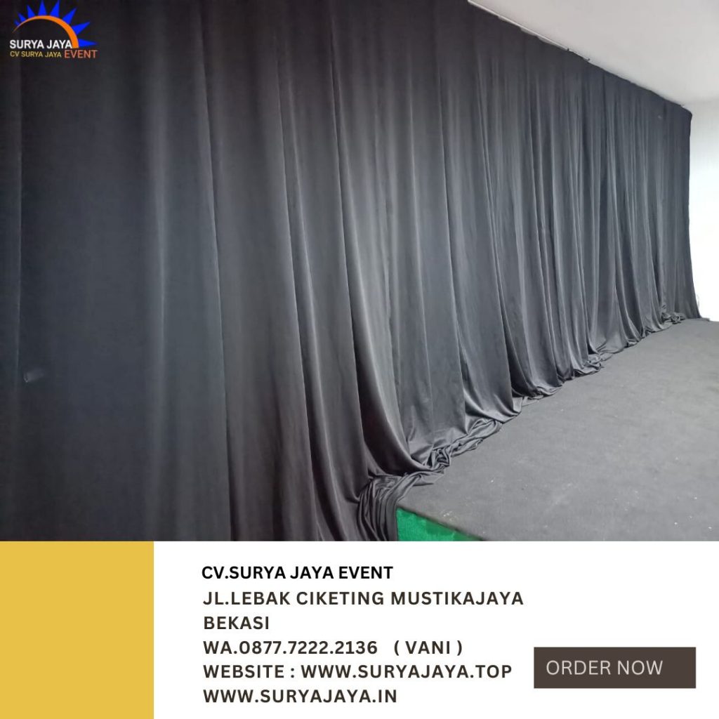 Pusat Sewa Tirai Hitam Tinggi 2m Sampai 8 Meter jakarta