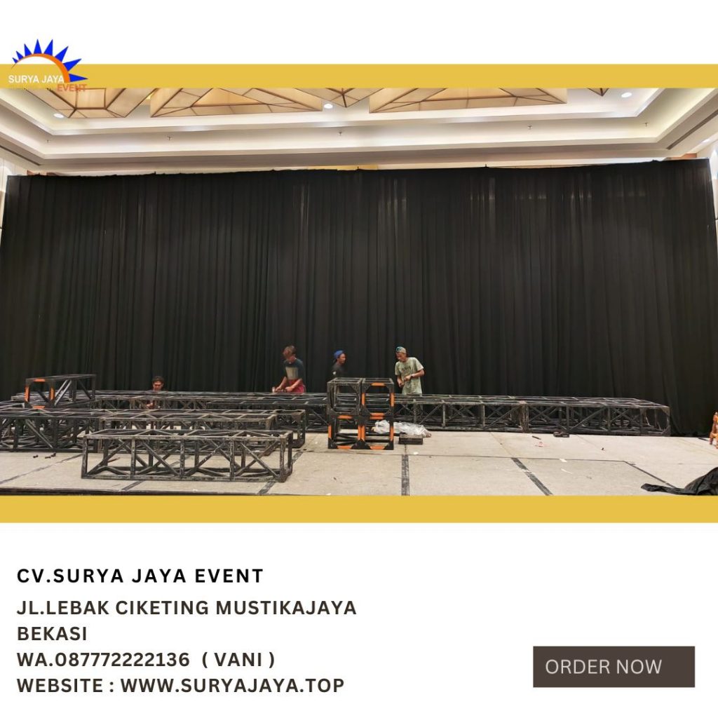 Pusat Sewa Tirai Hitam Tinggi 2m Sampai 8 Meter jakarta
