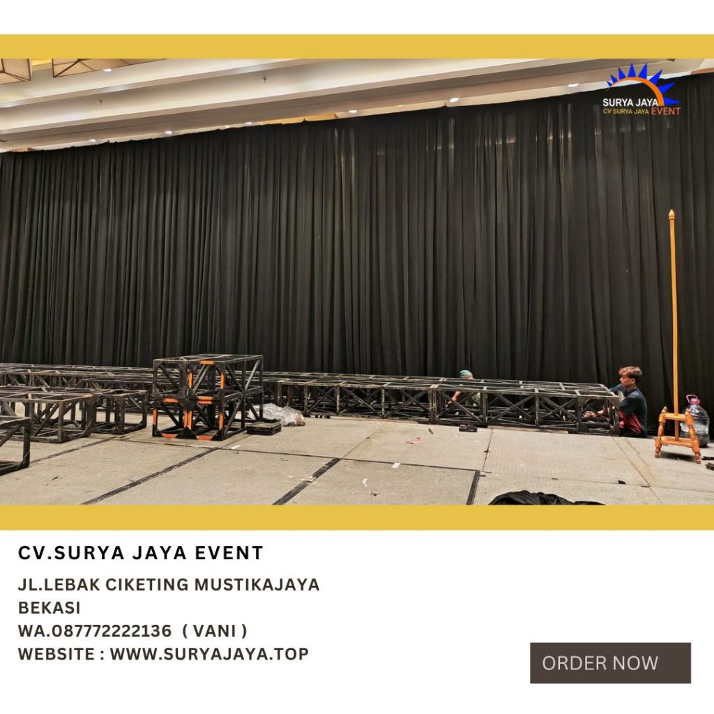 Pusat Sewa Tirai Hitam Tinggi 2m Sampai 8 Meter jakarta