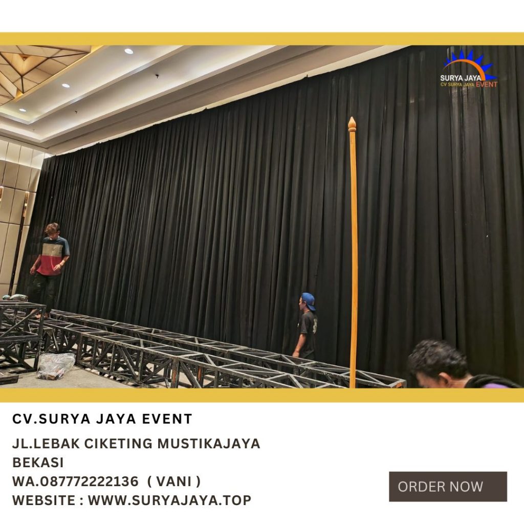 Pusat Sewa Tirai Hitam Tinggi 2m Sampai 8 Meter jakarta