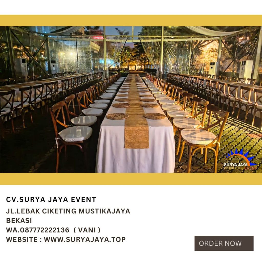 Sewa Kursi VIP Cross Back Kayu Jati jakarta