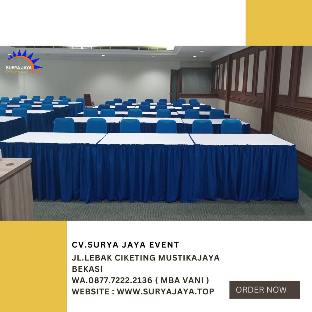 Sewa Meja Kotak Dan Kursi Futura Cover Biru Event MNC UNIVERSITY Jakarta Barat